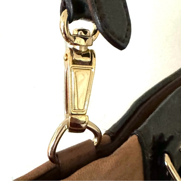 Vintage Kate Spade Saddle Leather Shoulder Bag Patent Espresso Straps - Picture 5 of 8